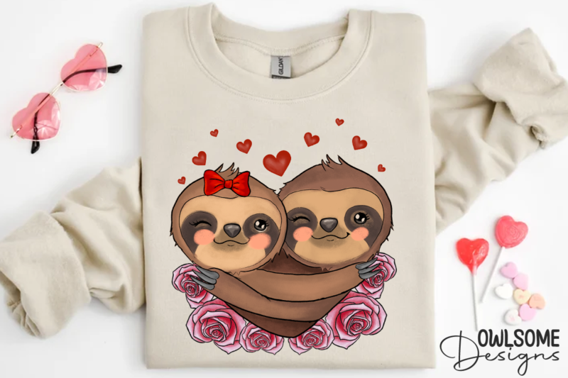 Sloth Valentine Sublimation Bundle
