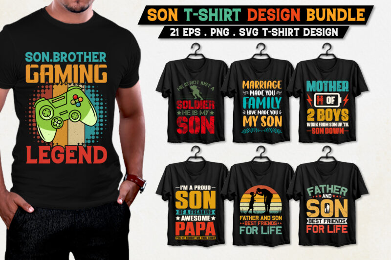 Son T-Shirt Design Bundle