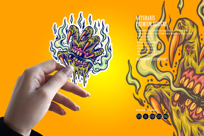 Scary zombie hand smoke weed svg