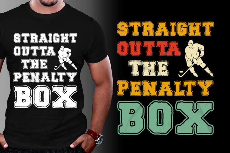 Straight Outta The Penalty Box Ice Hockey T-Shirt Design