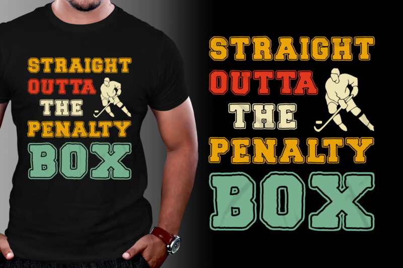 Straight Outta The Penalty Box Ice Hockey T-Shirt Design