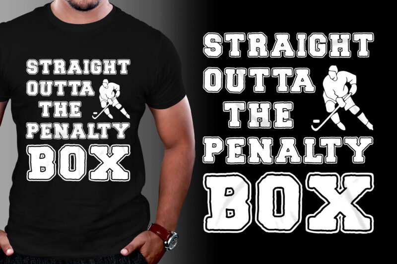 Straight Outta The Penalty Box Ice Hockey T-Shirt Design