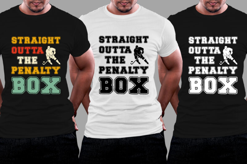 Straight Outta The Penalty Box Ice Hockey T-Shirt Design