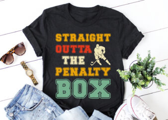 Straight Outta The Penalty Box Ice Hockey T-Shirt Design