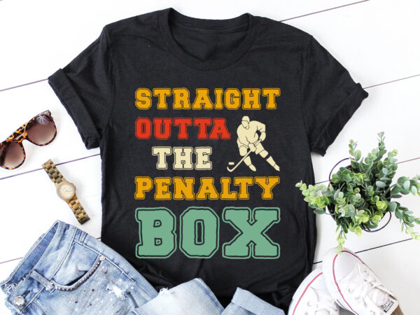 Straight outta the penalty box ice hockey t-shirt design