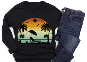 Summer Vacation Sunset Colorful T-Shirt Graphic