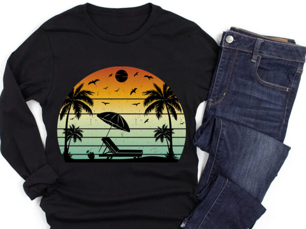Summer vacation sunset colorful t-shirt graphic