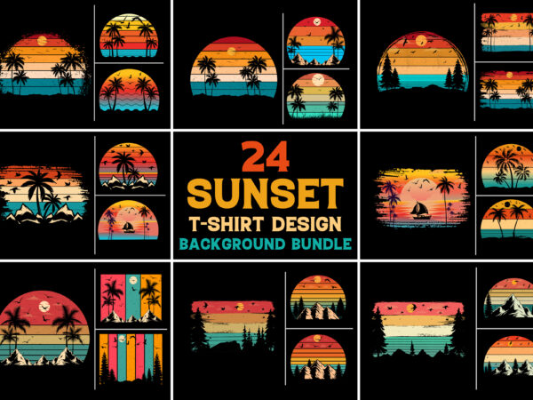 Sunset colorful background bundle for t-shirt design Sunset colorful background bundle for t-shirt design