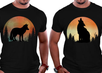 Sunset Colorful Fox T-Shirt Graphic