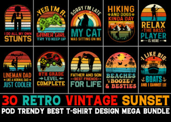 Sunset Colorful T-Shirt Design Bundle