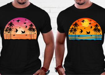 Sunset Colorful T-Shirt Design Graphic
