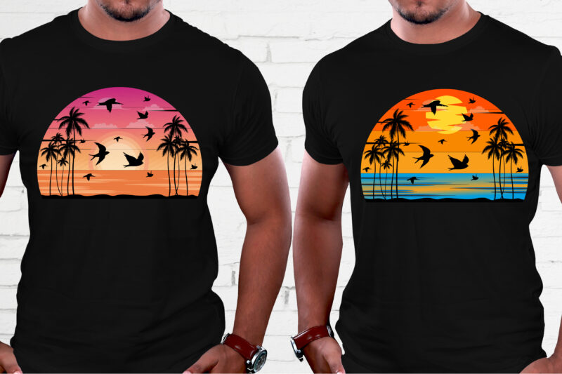 Sunset Colorful T-Shirt Design Graphic