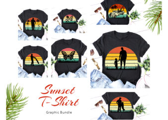 Sunset Colorful T-Shirt Graphic Bundle