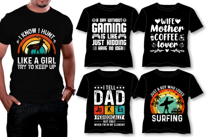 100 Best Selling T-Shirt Design Mega Bundle