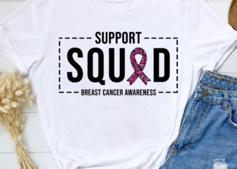 Support Cancer Squad Breast Cancer Awareness Ribbon NC t shirt template vector