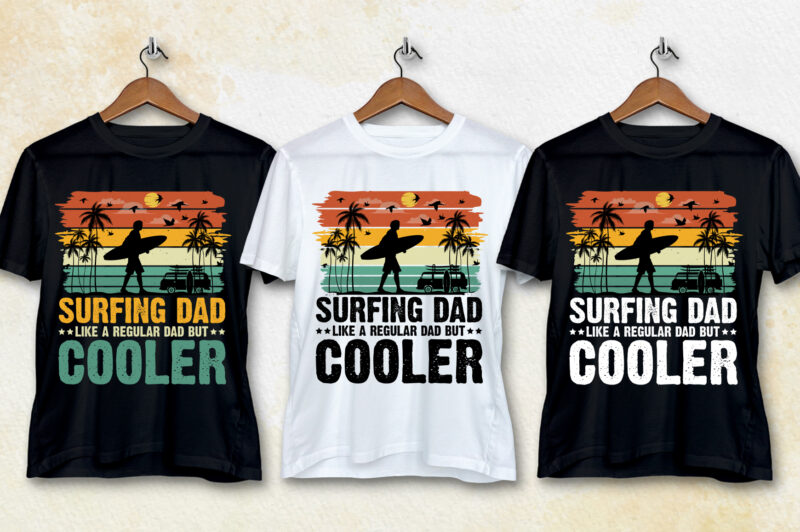 Dad Vintage Sunset T-Shirt Design Bundle