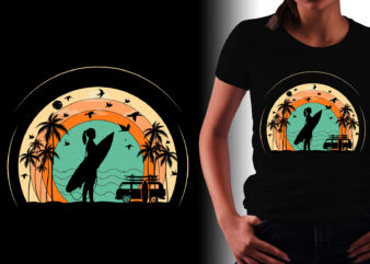 Surfing Sunset Colorful T-Shirt Graphic,Surfing,Surfing Silhouette,Surfing Retro Vintage Sunset,Surfing Sunset Background,Surfing Vintage Retro Sunset,Sunset T-shirt Background,Surfing Png,Surfing Sublimation,Surfing Silhouette T Shirt
