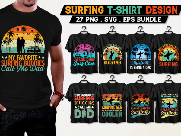 Surfing t-shirt design bundle