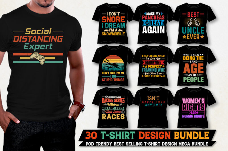 T-Shirt Design Bundle PNG SVG EPS