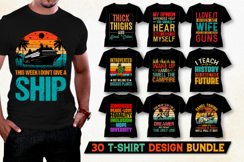 T-Shirt Design Bundle for POD