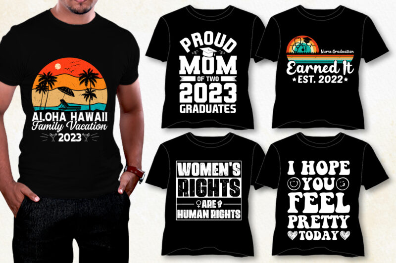 100 T-Shirt Design Bundle-Trendy Pod Best T-Shirt Design Bundle