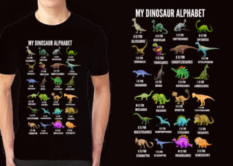 Gift for kids Dinosaur alphabet shirt, fall apparel, tank top, hoodie, baby one piece, school shirt, student shirt, kindergarten shirt T-Shirt