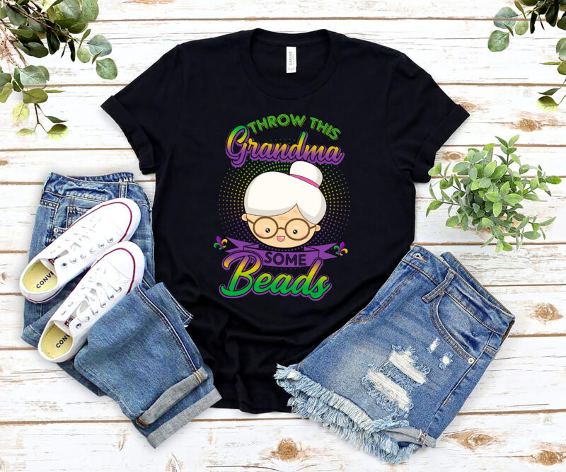 Throw This Grandma Some Beads Funny Mardi Gras Party Costume NL