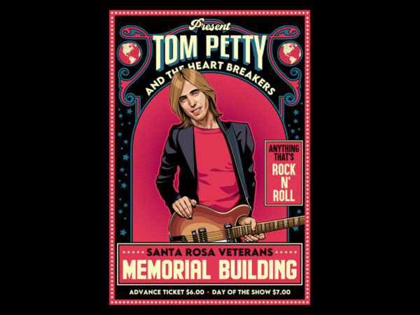 Tom petty t shirt designs for sale