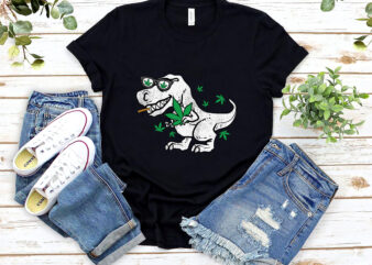 Trex Dinosaur Smoking Weed Cannabis 420 Blunt Stoner Smoker NL t shirt designs for sale
