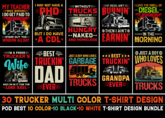 Trucker T-Shirt Design Bundle