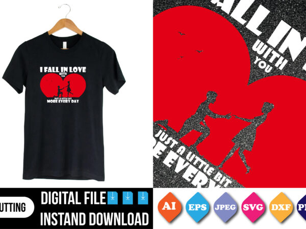 I fall in love valentine day t-shirt print template