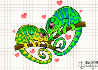 Valentine’s Day Chameleon Couple Love t shirt vector art