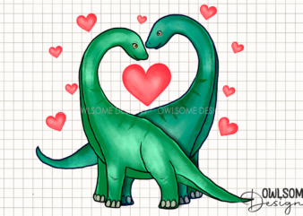 Valentine’s Day Dinosaur Couple t shirt vector art