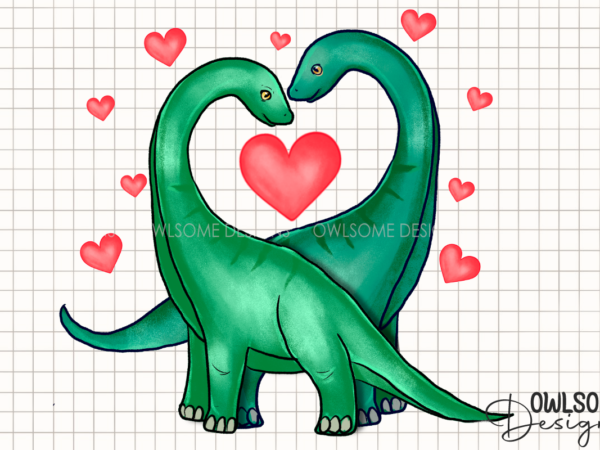 Valentine’s day dinosaur couple t shirt vector art