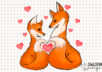 Valentine’s Day Fox Couple PNG