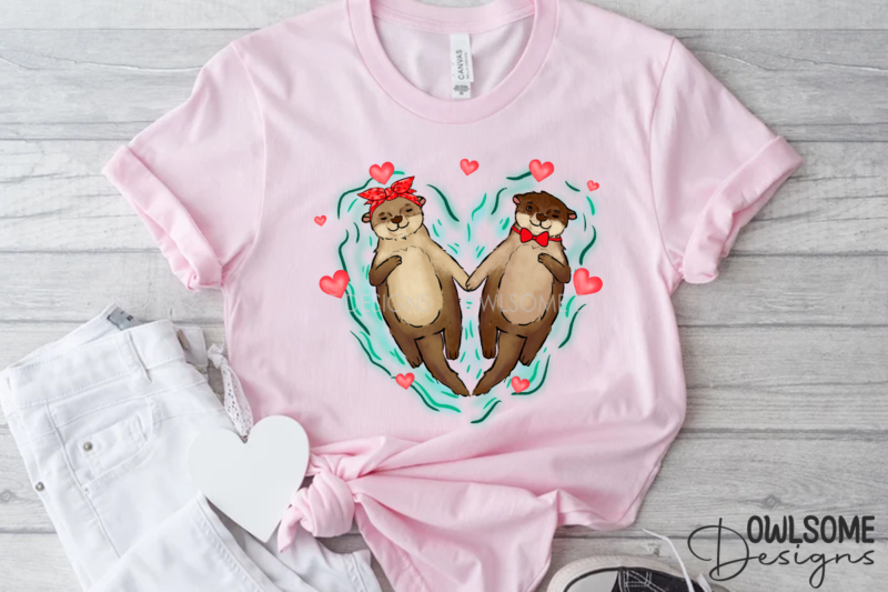 Valentine’s Day Otter Couple Love