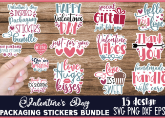 Valentine’s Day Packaging Stickers Bundle