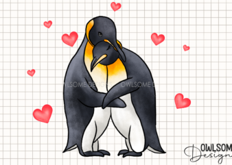 Valentine’s Day Penguin Couple t shirt vector art