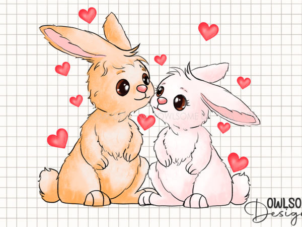 Valentine’s day rabbit couple love png t shirt vector art
