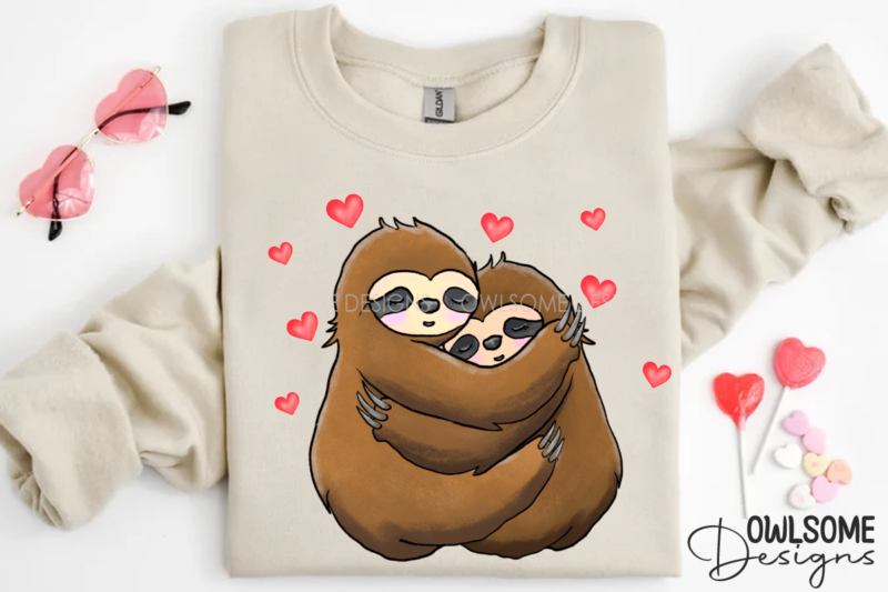 Valentine’s Day Sloth Couple Love