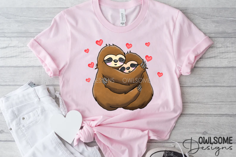 Valentine’s Day Sloth Couple Love