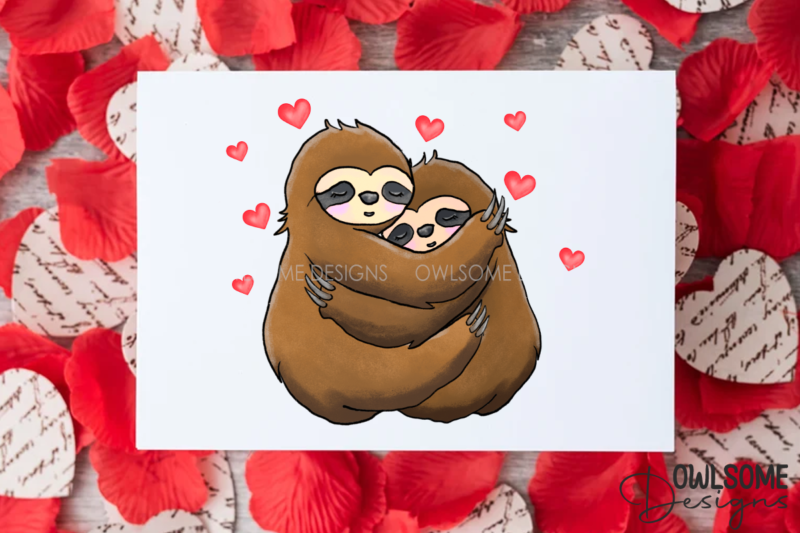 Valentine’s Day Sloth Couple Love