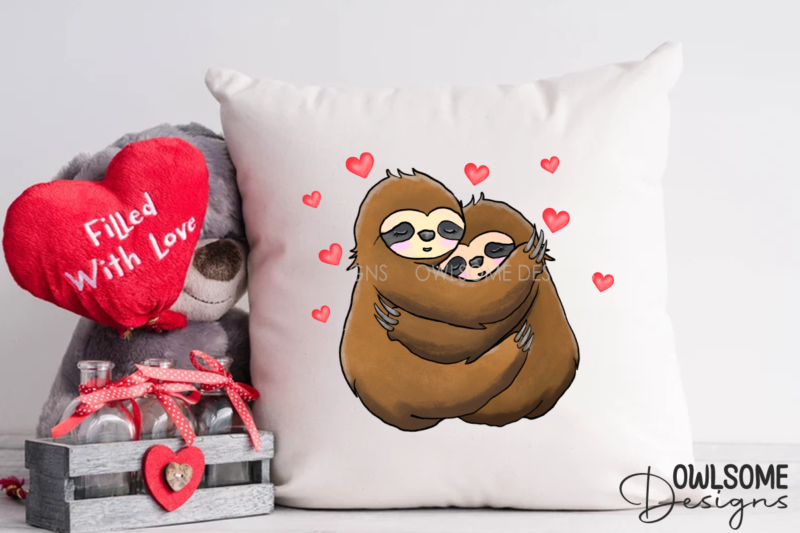 Valentine’s Day Sloth Couple Love