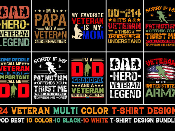 Veteran t-shirt design bundle