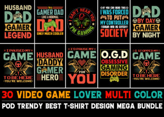 Video Game Lover T-Shirt Design Bundle