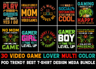 Video Game T-Shirt Design Bundle