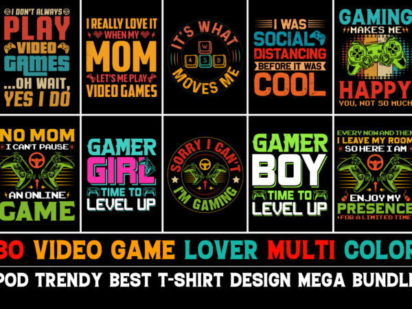 Video game t-shirt design bundle