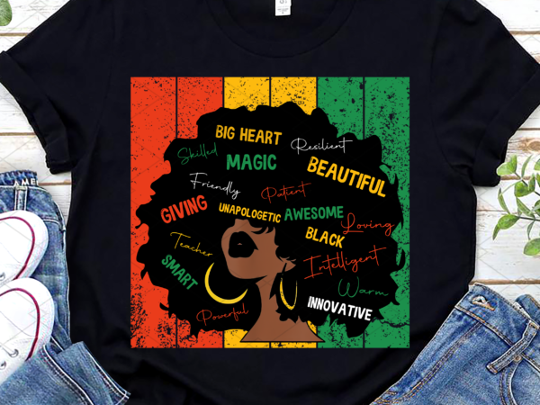 Vintage afro black history month african american teacher nl t shirt vector art