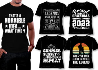 Vintage Sunset T-Shirt Design Bundle