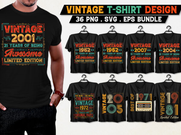 Vintage t-shirt design bundle